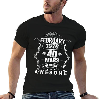40th Birthday Giftss for Women, Born February 1978  Classic T-Shirt
