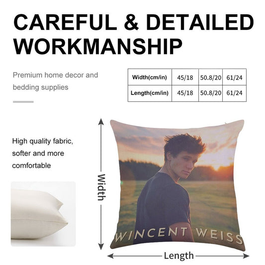 Wincent Weiss Vibes Linen Throw Pillow Cover