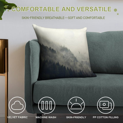 Forest Moon Soft Decorative Cover Throw Pillow