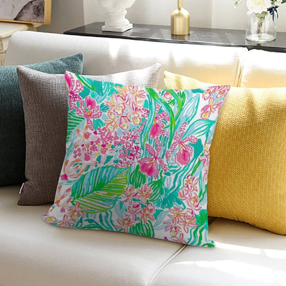 Orchid Summer Soft Home Decor Throw Pillow