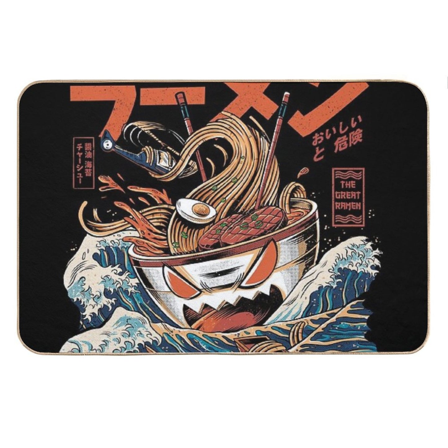 The Black Great Ramen Bath Mat