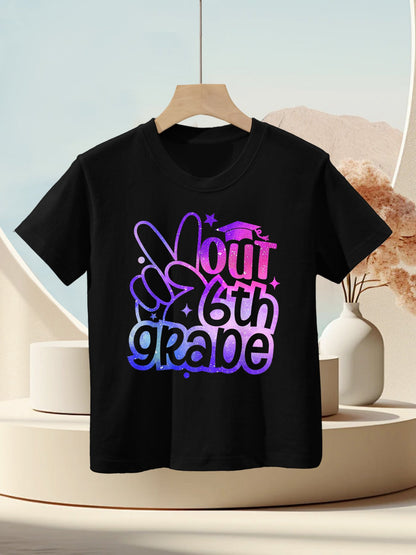 Peace Out 6th Grade Graduation Last Day Of School Tie Dye Kids T-Shirt