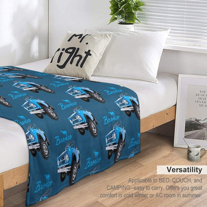 Blue Bronco Retro Bronco Throw Blanket