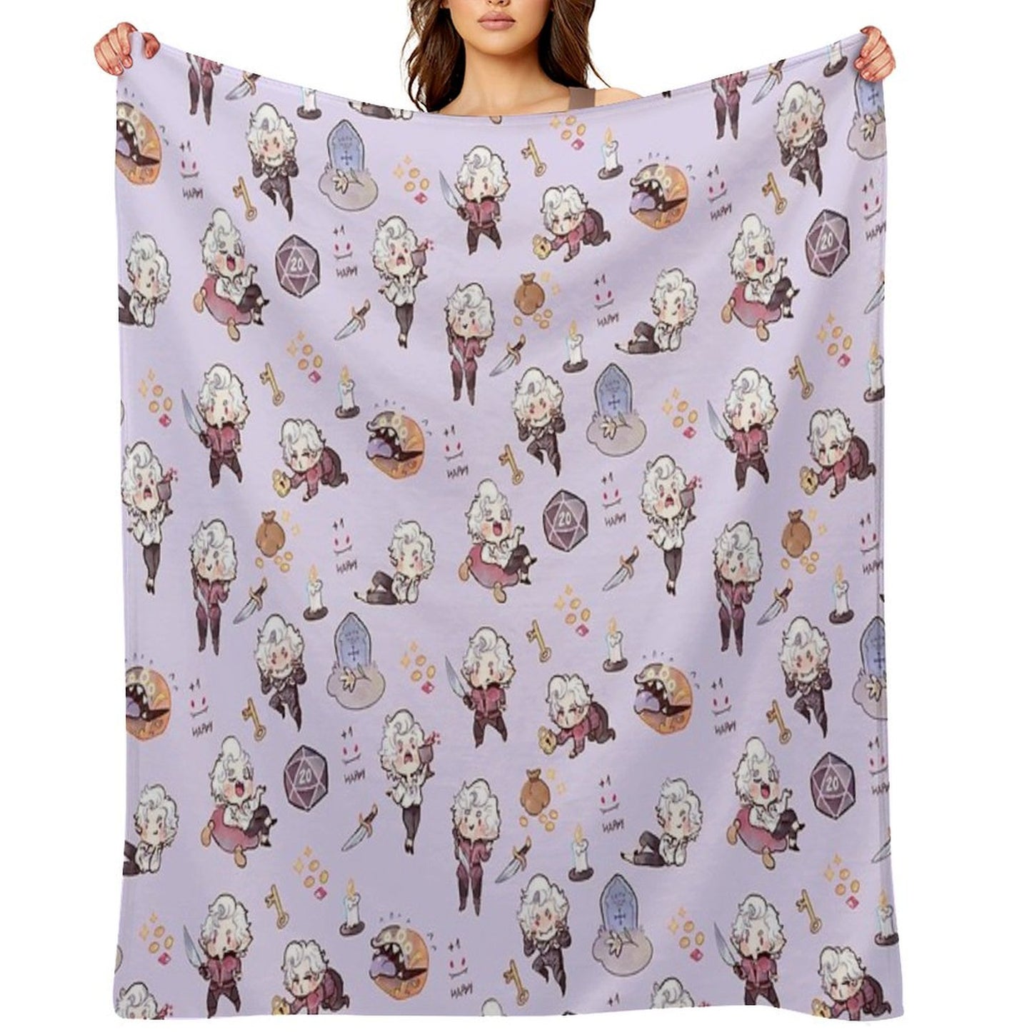 Vampire Blueberry Throw Blanket