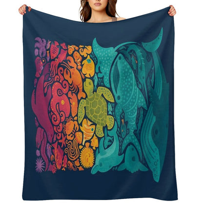 Aquatic Spectrum Throw Blanket