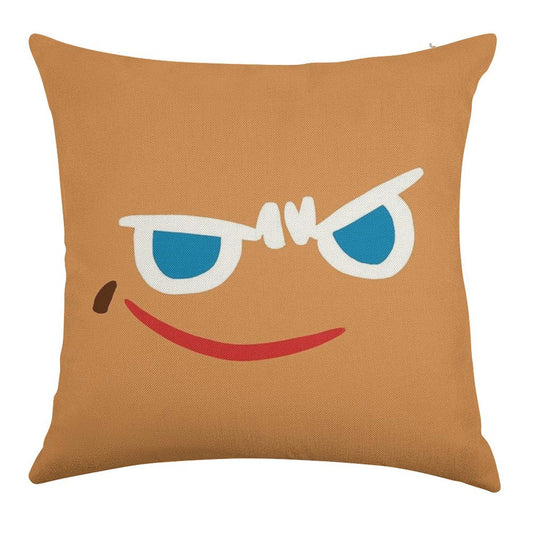 Gingerbrave Cursed Face Linen Throw Pillow Cover