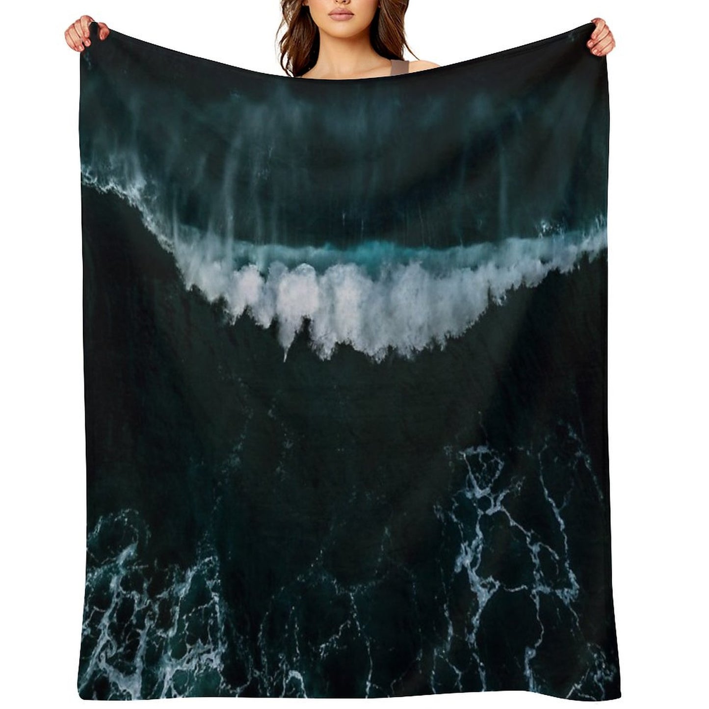 Wave in Motion - Ocean Photography Throw Blanket