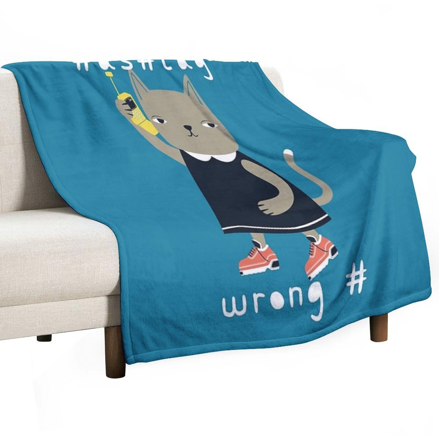 Hashtag Kitty Throw Blanket