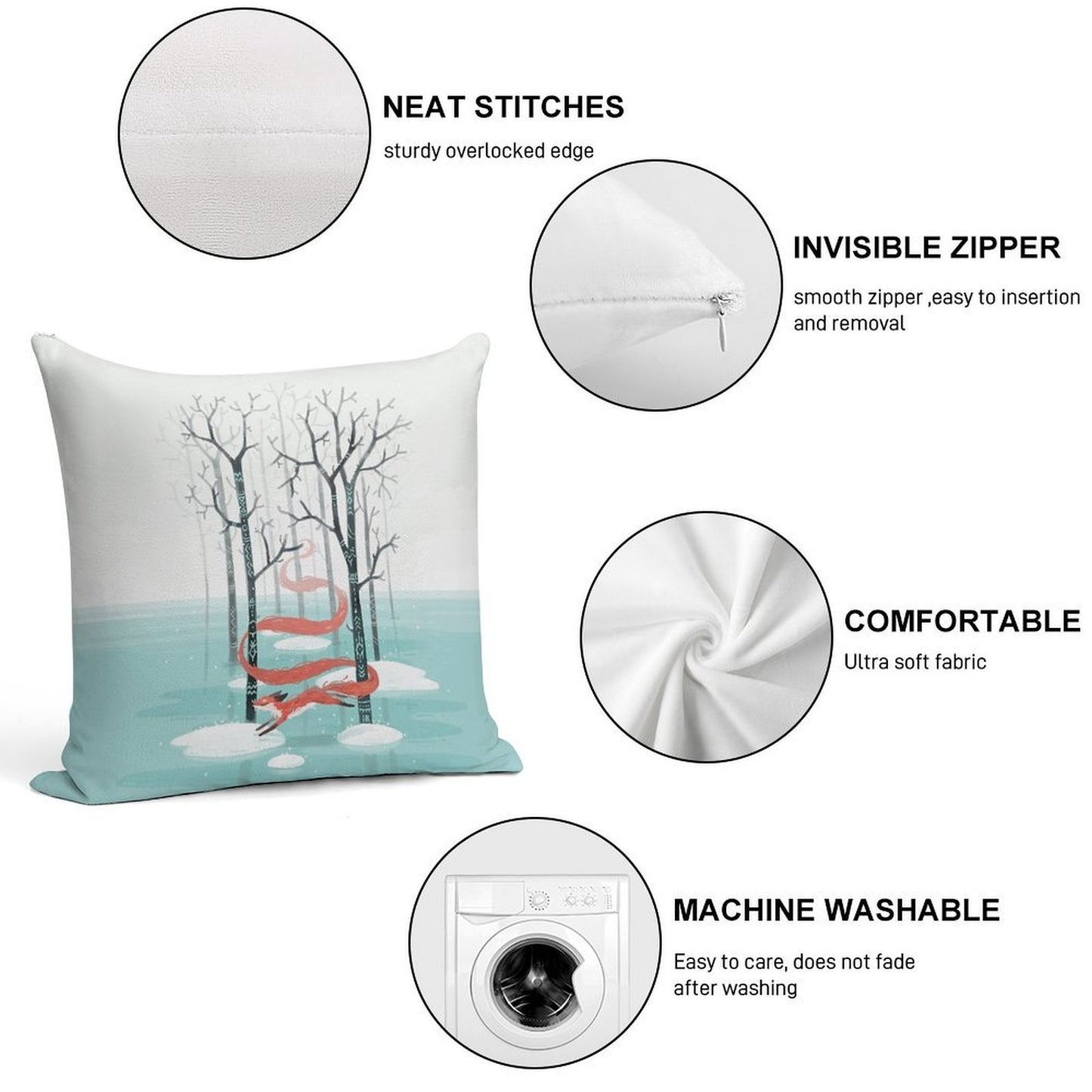 Forest Spirit Soft Washable Throw Pillow