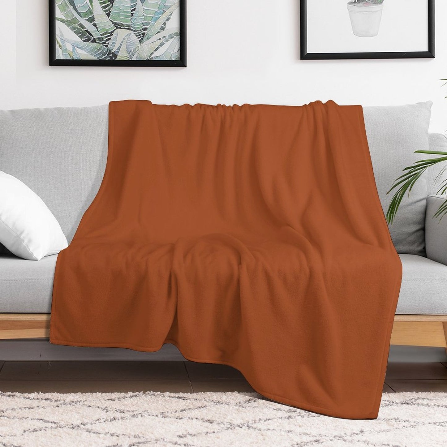 Rust Orange Brown Throw Blanket