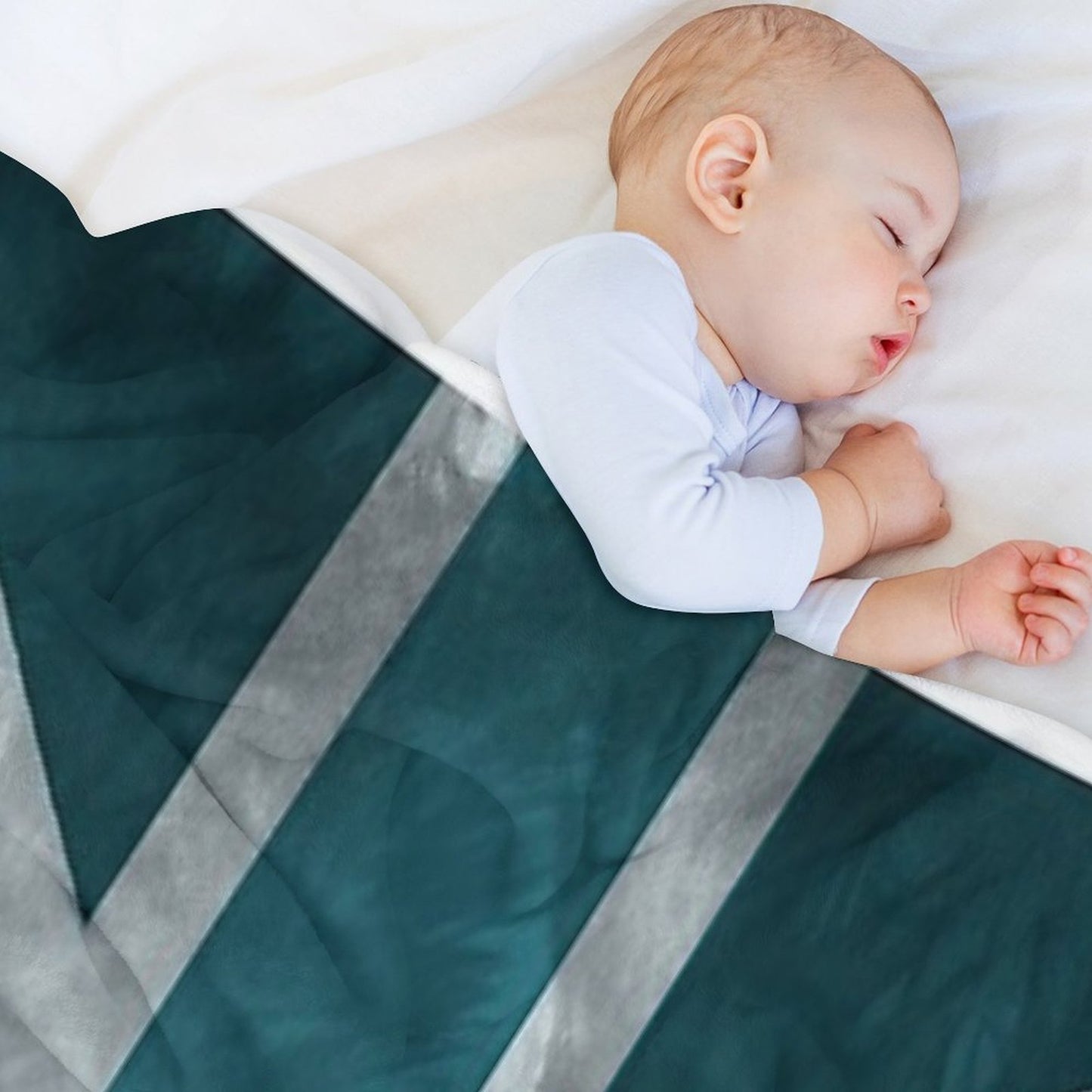 Teal Distressed Union Jack Throw Blanket