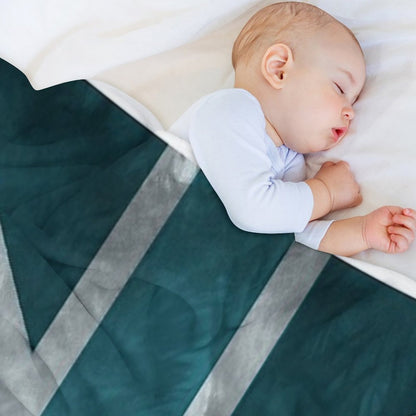 Teal Distressed Union Jack Throw Blanket