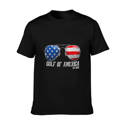 Gulf of US America Est 2025 US Flag Sunglasses T-Shirt