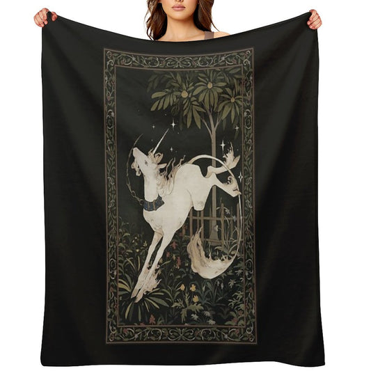 Unicorn Out of Captivity Throw Blanket