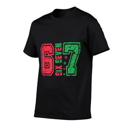 Retro 67 Funny Six Seven Meme 6 7 Number Christmas  Affordable Price T-Shirt