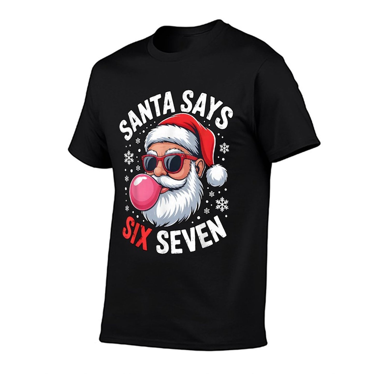 Xmas Santa Says Six Seven Christmas 67 Meme Funny Boys Girls  Heathered Texture T-Shirt