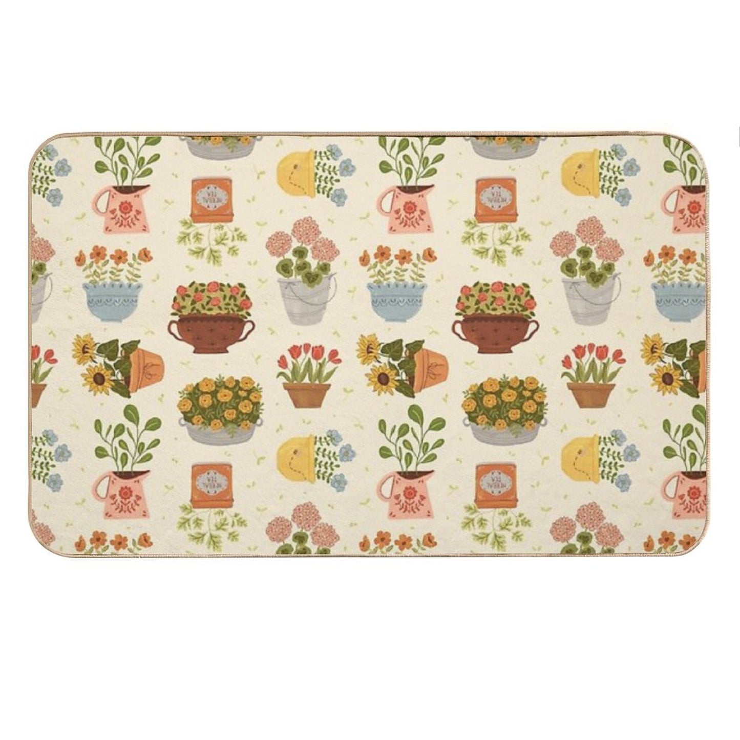 Some Flower Pots Bath Mat