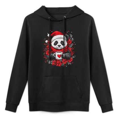 Christmas Panda Santa Coffee Girls Boys Kids Christmas Panda Easy Care Hoodie
