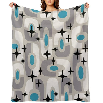 Retro Mid Century Atomic Composition 259 Throw Blanket