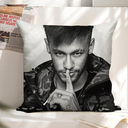 Neymar Art Linen Throw Pillow Cover