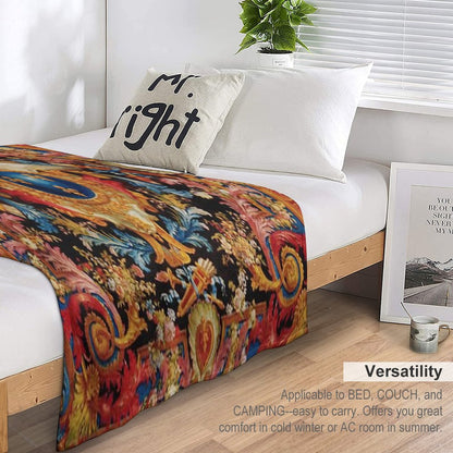 Louis XV Savonnerie French Carpet Print Throw Blanket