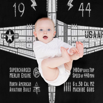 P-51 Mustang Throw Blanket