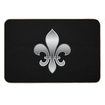 Fleur De Lys  Fleur De Lis Metallic Silver Look Bath Mat