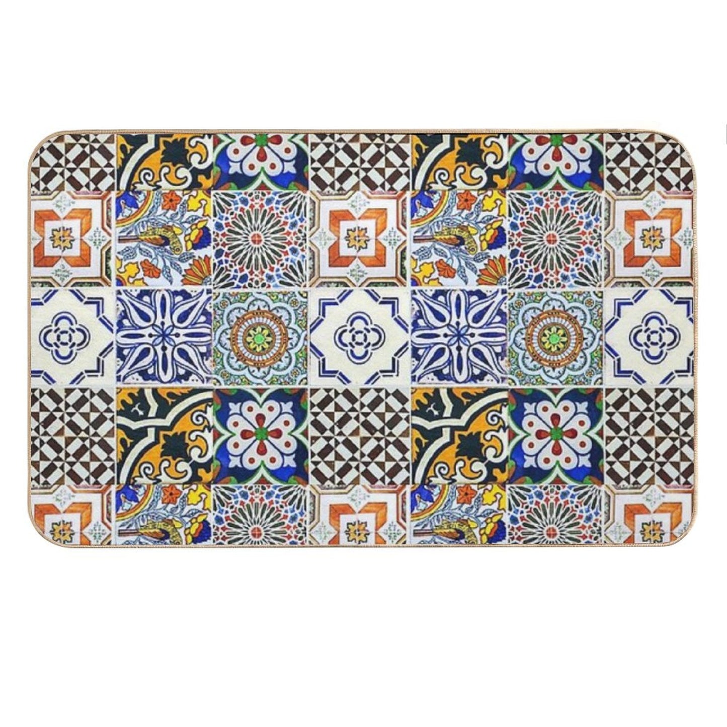 Colorful Portuguese Tile Bath Mat