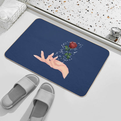 Magical Hands Make Rose Ver. 3  Fade-Resistant Bath Mat