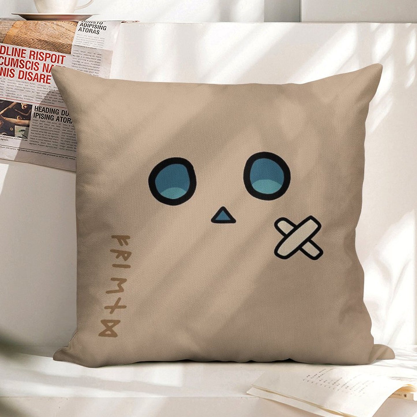 Friend - Nanashi Mumei Mascot △ - Hololive #HoloCouncil Linen Throw Pillow Cover