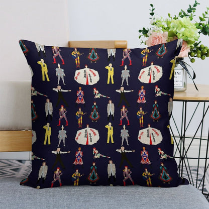 The Bowie Experience Line-up Linen Throw Pillow Cover