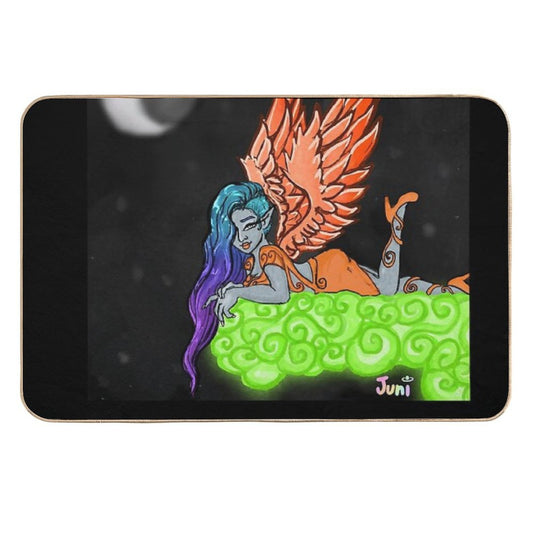 Space Angel Living in The Clouds  Slip-Resistant Bath Mat