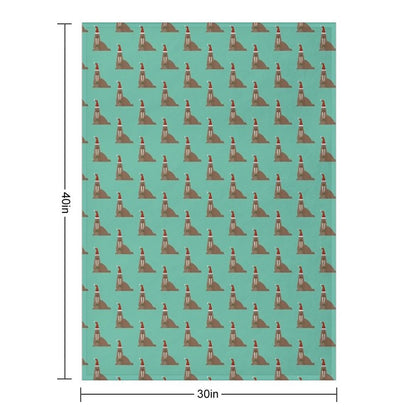 Christmas Walruses on Blue Throw Blanket