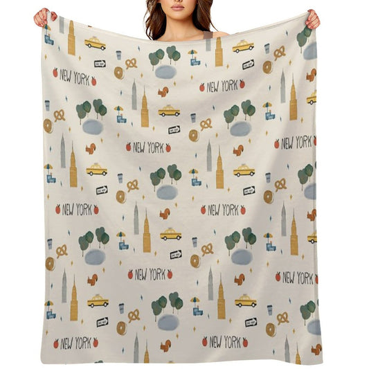 New York City Poster Throw Blanket