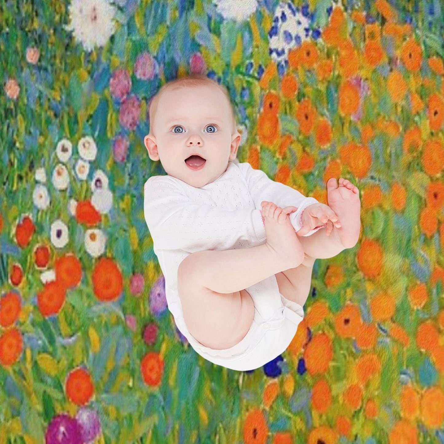 Gustav Klimt - Flower Garden Throw Blanket