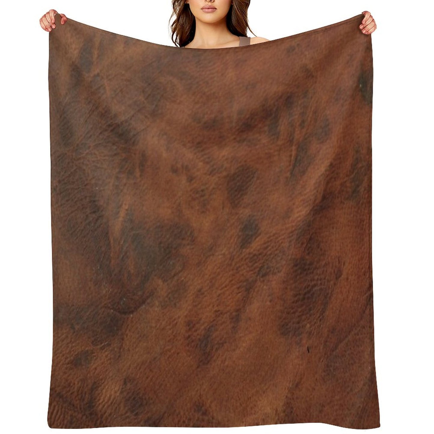 Leather Clouded Pattern Dark Throw Blanket