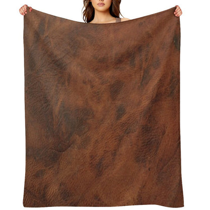 Leather Clouded Pattern Dark Throw Blanket