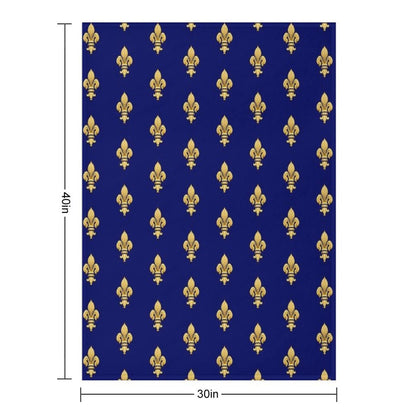 Royal Fleur De Lys Blue Throw Blanket