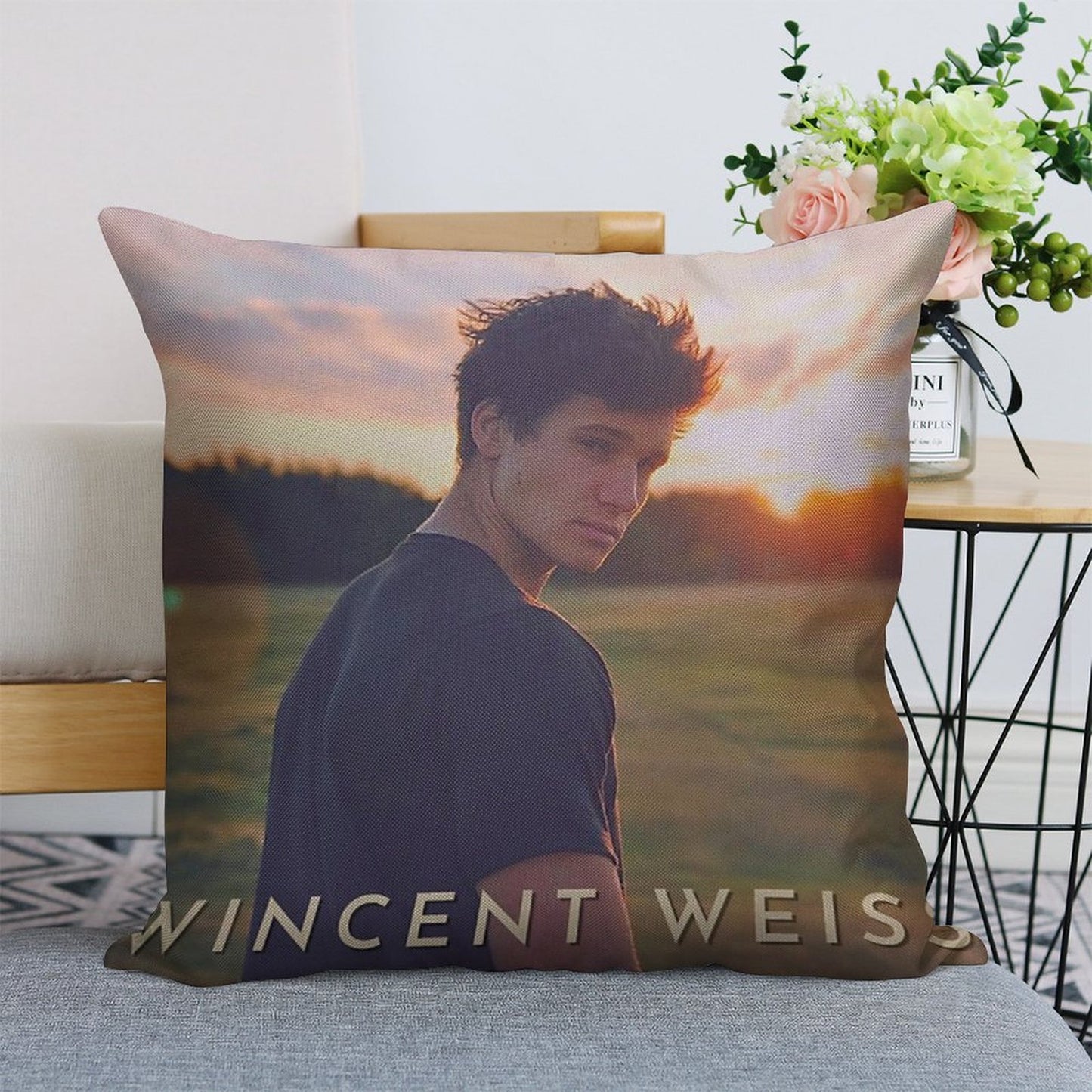 Wincent Weiss Vibes Linen Throw Pillow Cover