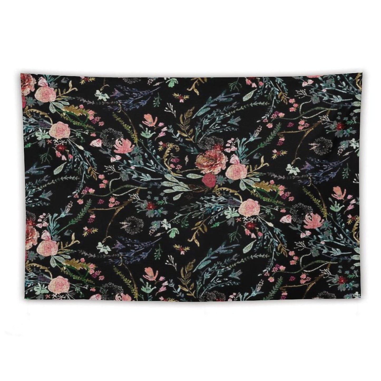 Midnight Floral Tapestry
