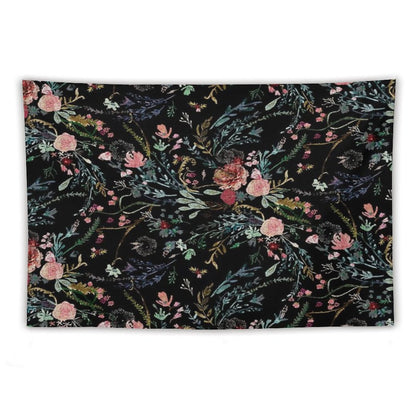 Midnight Floral Tapestry