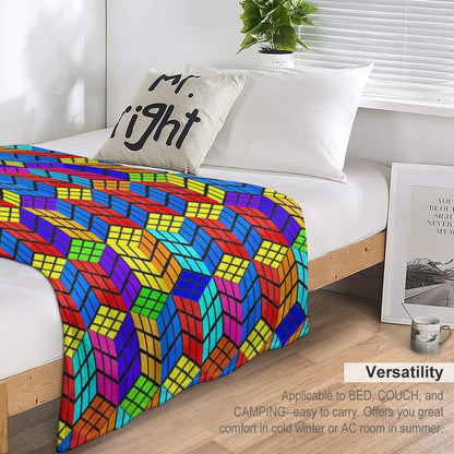 Rubik's Illusion Throw Blanket
