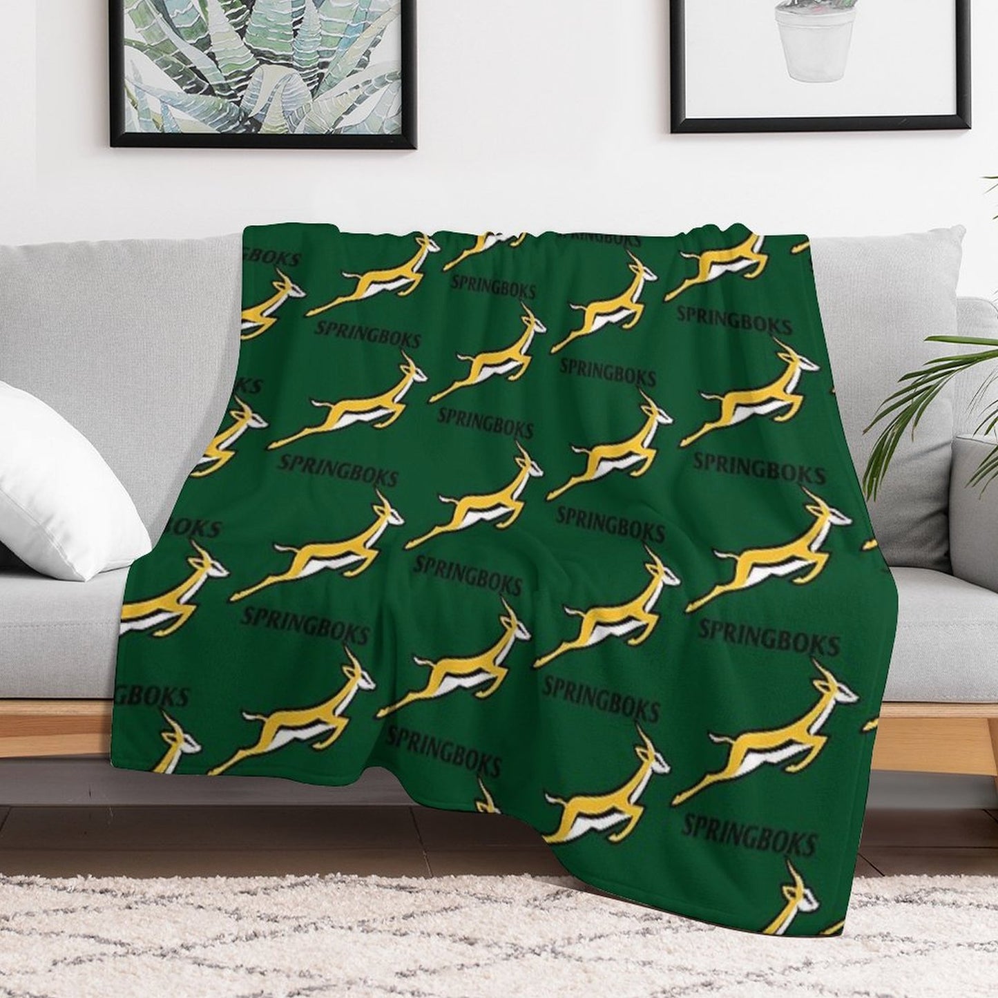 Springboks - The South Africa National Rugby Union Team Throw Blanket