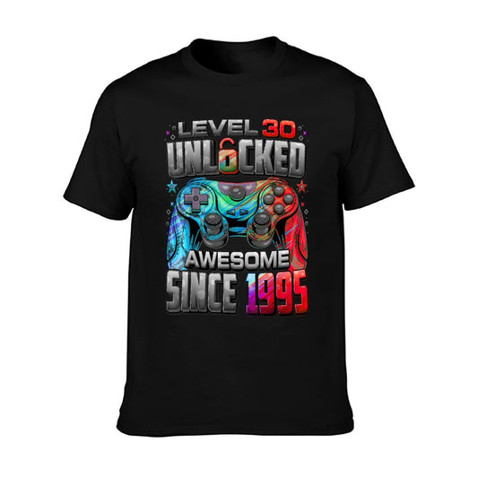 Level 30 Unlocked Awesome Since 1995 30th Birthday Gaming T-Shirt