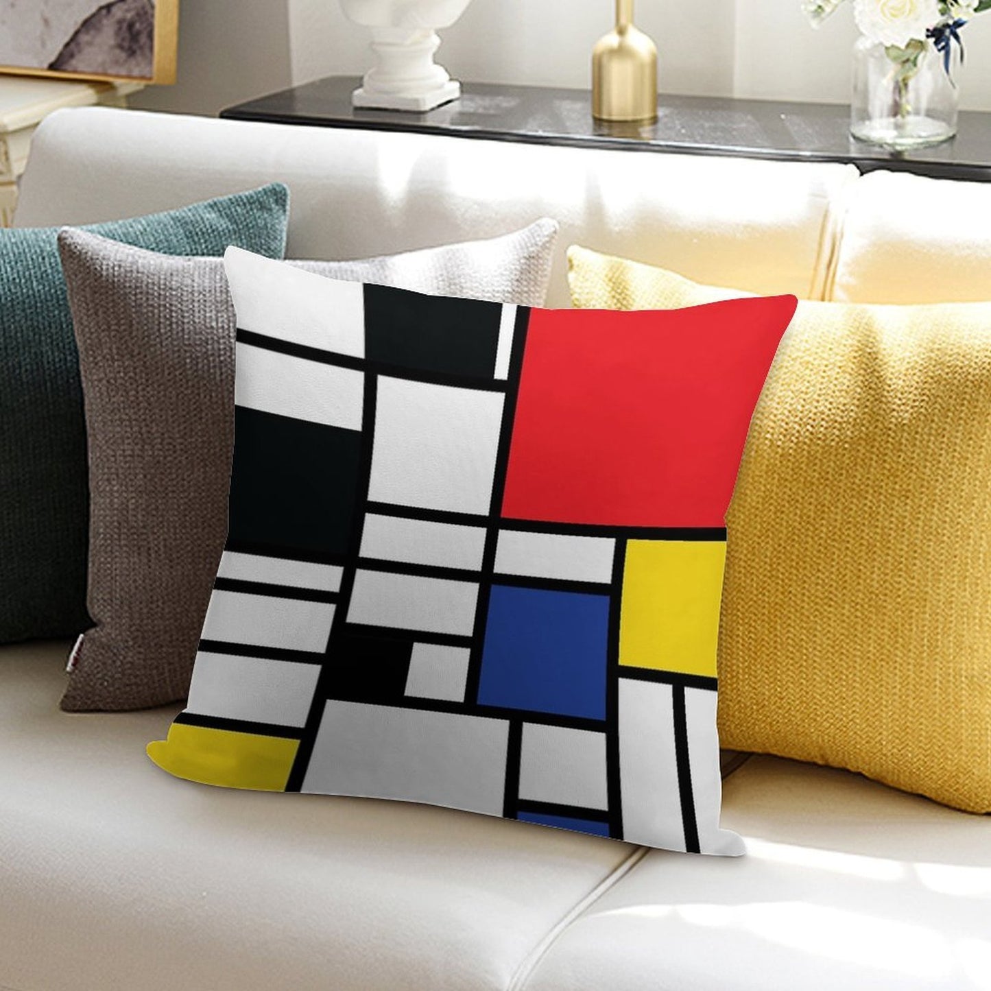 De Stijl #1 Soft Easy Maintenance Throw Pillow