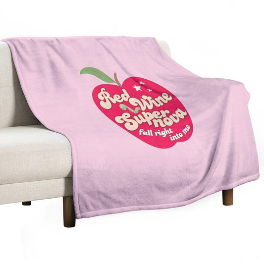 Red Wine Supernova Apple Throw Blanket