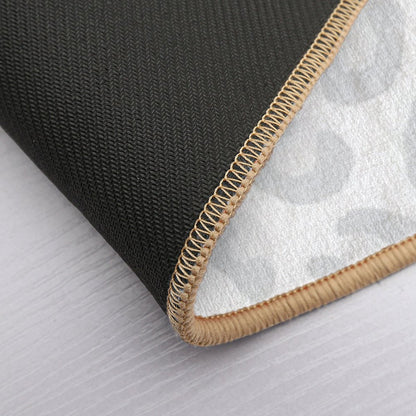 Leopard Print - Silver Gray And White Bath Mat