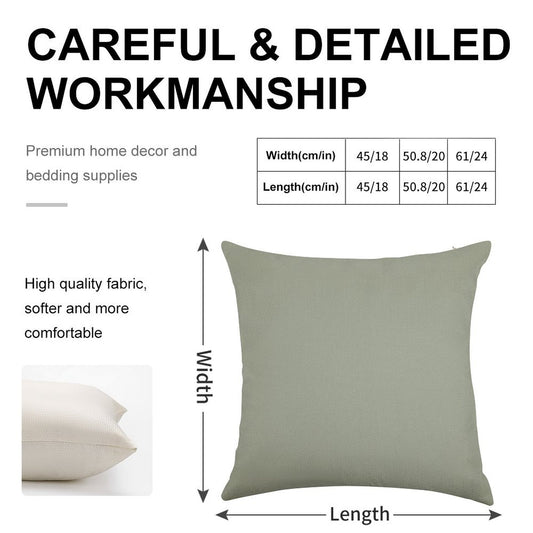 Desert Sage Grey Green Solid Color Linen Throw Pillow Cover