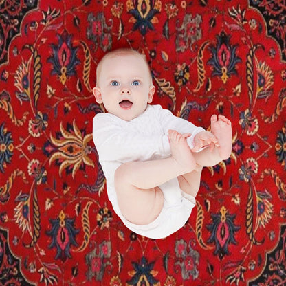 Red Persian Rug Throw Blanket