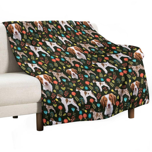 Brittany Spaniel Throw Blanket